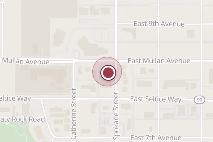 Street map around 101 W Mullan Ave, Post Falls, with a pin at Ignite Wellness Center