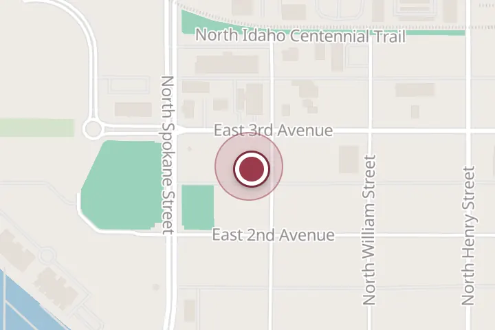 Street map around 209 N Frederick St, Post Falls, with a pin at Independent Electrical Services, LLC
