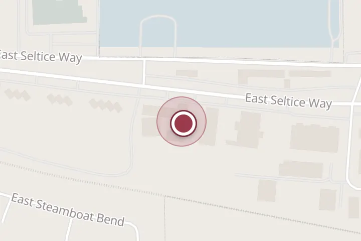 Street map around 5650 E Seltice Way, Post Falls, with a pin at Iron Mountain Studios