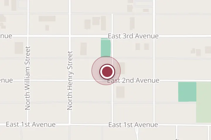 Street map around 421 E 2nd Ave, Post Falls, with a pin at J C Hurley Plumbing