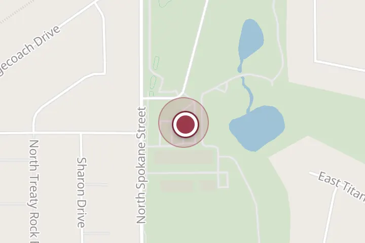 Street map around 3200 N Spokane St, Post Falls, with a pin at Keely Style