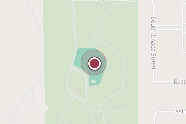 Street map around 4176 E Weatherby Ave, Post Falls, with a pin at Kiwanis Park
