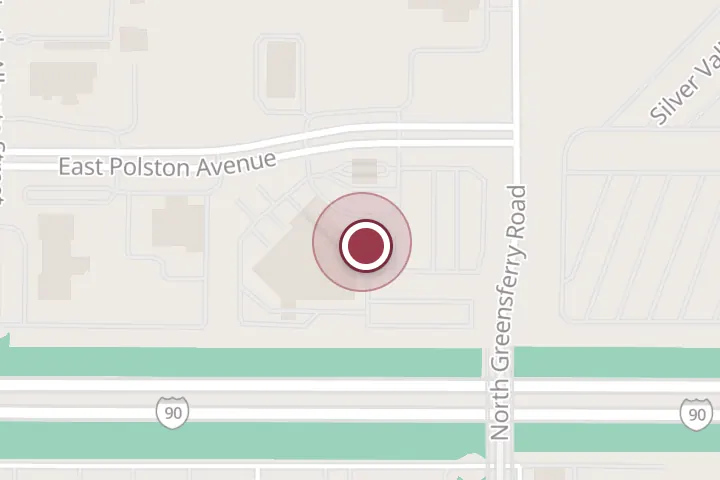 Street map around 1900 E Polston Ave, Post Falls, with a pin at Knudtsen Chevrolet CO.