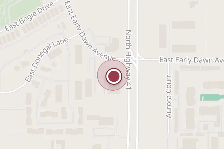 Street map around 3914 E Early Dawn Ave, Post Falls, with a pin at Kootenai Vision Center