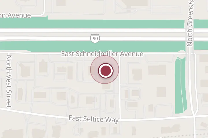 Street map around 1780 E Schneidmiller Ave, Post Falls, with a pin at La Pinata