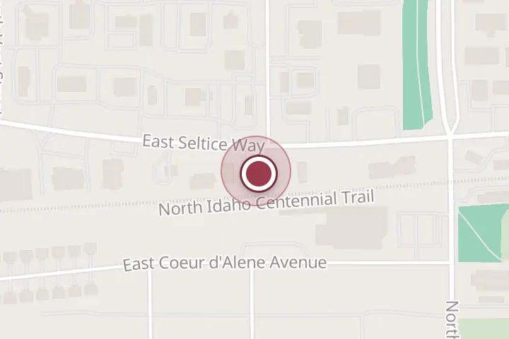 Street map around 1790 E Seltice Way, Post Falls, with a pin at Little Caesars Pizza