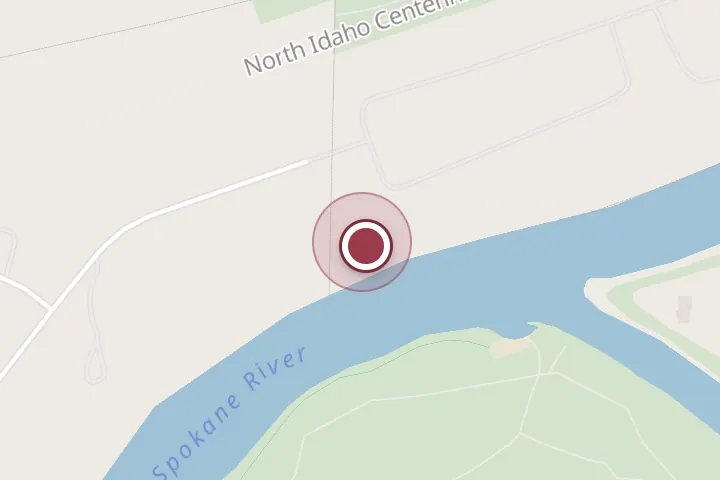 Street map around 1622 W Lundy Blvd, Post Falls, with a pin at Lundy River House #2