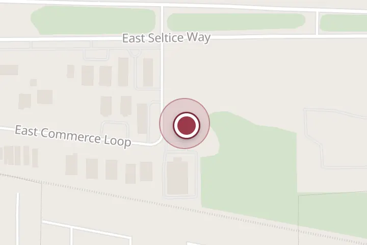 Street map around 6260 E Commerce Loop, Post Falls, with a pin at Mark's European