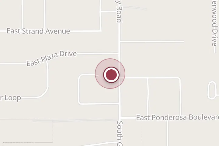 Street map around 1883 Windwood Ct, Post Falls, with a pin at Martin's Artistic Concrete