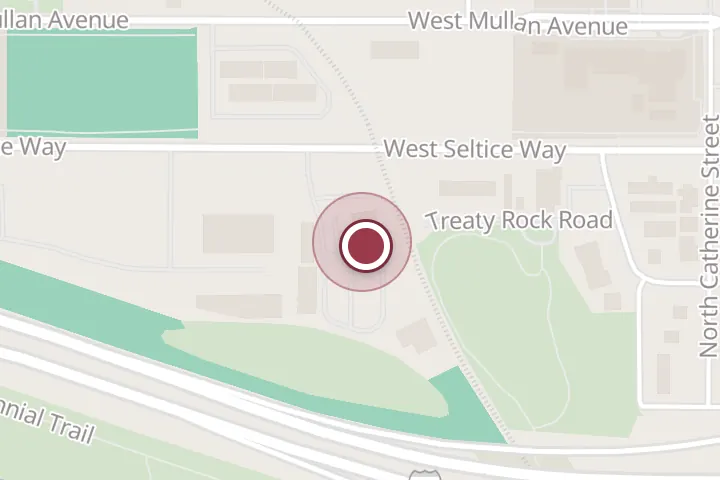 Street map around 414 W Seltice Way Ste A, Post Falls, with a pin at Mill Town Strength & Conditioning