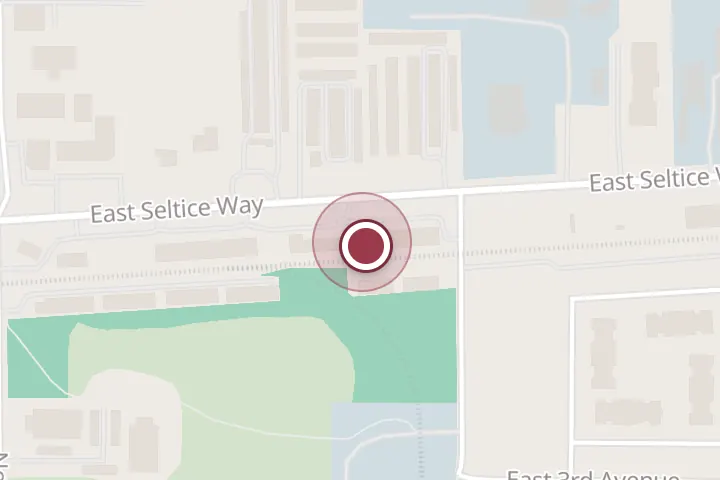 Street map around 2700 E Seltice Way, Post Falls, with a pin at Mini Manes
