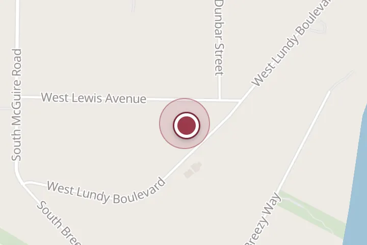Street map around 2344 W Lewis Ave, Post Falls, with a pin at Mountainside Paving and Concrete
