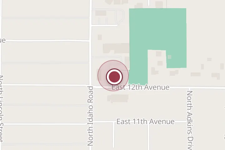 Street map around 1208 N Idaho St, Post Falls, with a pin at North Idaho Dream Team - North Idaho Real Estate: Coeur d'Alene, Post Falls
