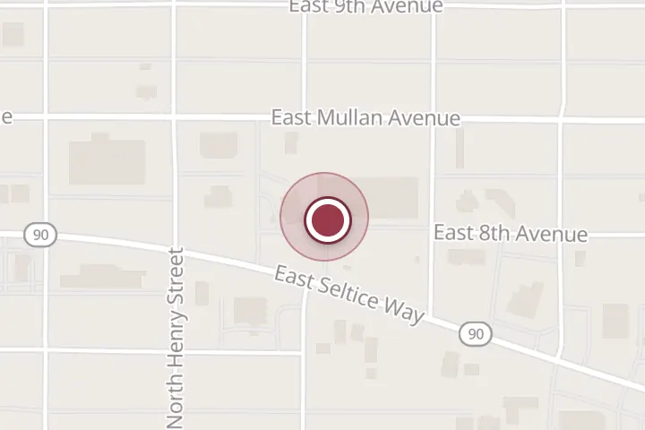 Street map around 503 E Seltice Way #6, Post Falls, with a pin at Northern Edge Barber