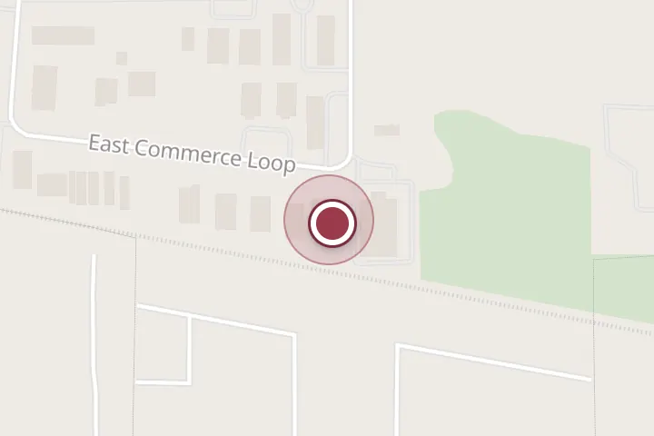Street map around 6220 E Commerce Loop, Post Falls, with a pin at Northwest Paint & Body