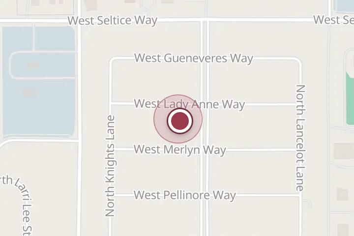 Street map around 2220 W Lady Anne Way, Post Falls, with a pin at OtherSide LawnCo