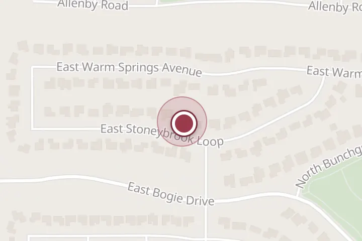 Street map around 1152 E Stoneybrook Loop, Post Falls, with a pin at Parsons Painting