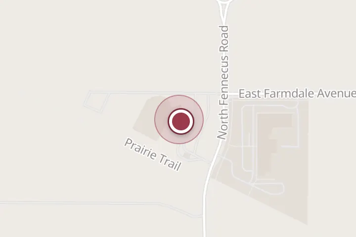 Street map around 4425 Fennecus Rd, Post Falls, with a pin at PEAK Health and Wellness Center Post Falls