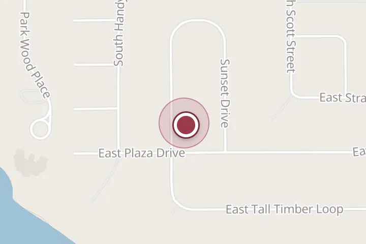 Street map around 203 Sunset Dr, Post Falls, with a pin at Plumbline Pro