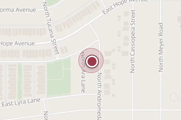 Street map around 3019 N Andromeda St, Post Falls, with a pin at Post Falls Painter