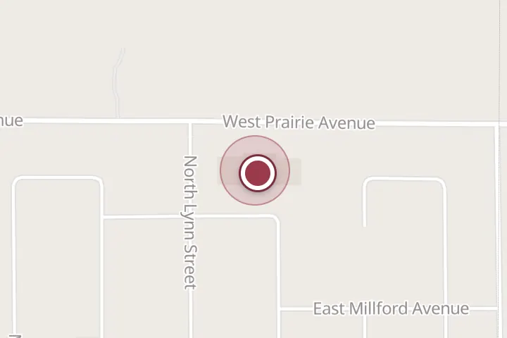 Street map around 9044 W Prairie Ave, Post Falls, with a pin at Prairie Athletic Center