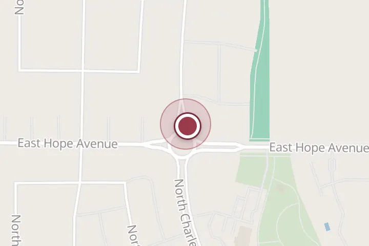 Street map around 3848 N Charleville Rd, Post Falls, with a pin at Precise Flooring and Tile