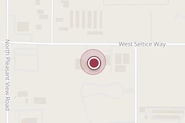 Street map around 3840 W Seltice Way, Post Falls, with a pin at Pro100 auto sales & collision repair