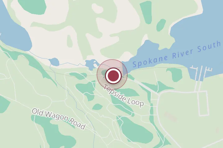 Street map around 12201 W Parkway Dr, Post Falls, with a pin at Q'emiln Park
