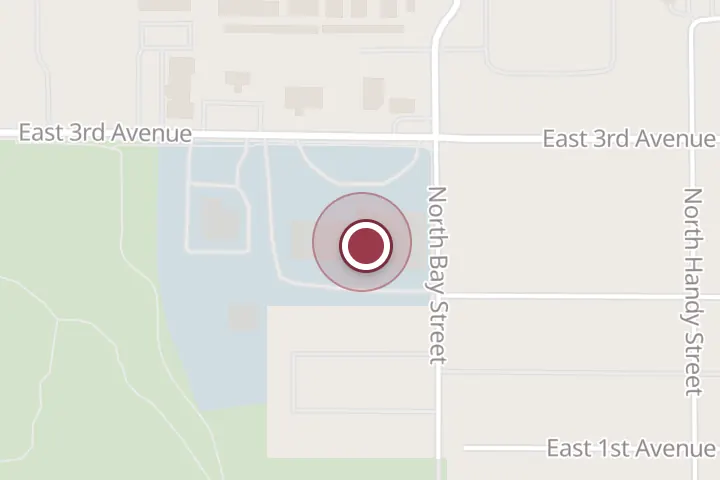 Street map around 1420 E 3rd Ave #3, Post Falls, with a pin at Scott's Plumbing