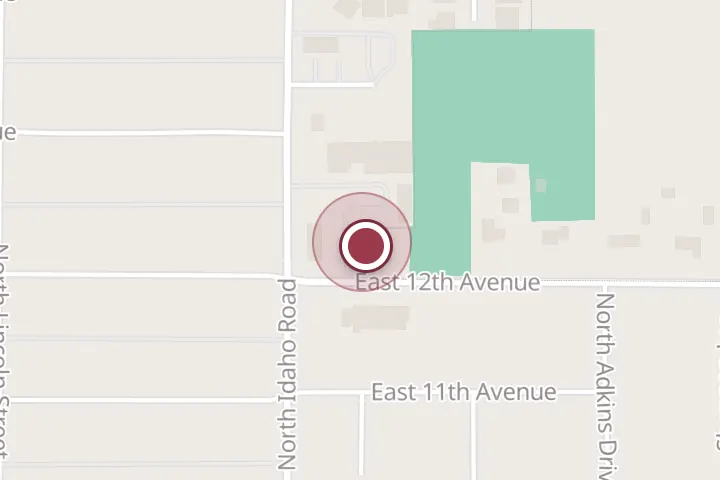 Street map around 1208 N Idaho St, Post Falls, with a pin at Ske Realty Group LLC