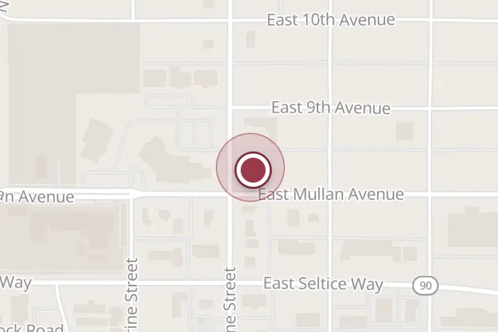 Street map around 822 N Spokane St, Post Falls, with a pin at Solid Ground Real Estate