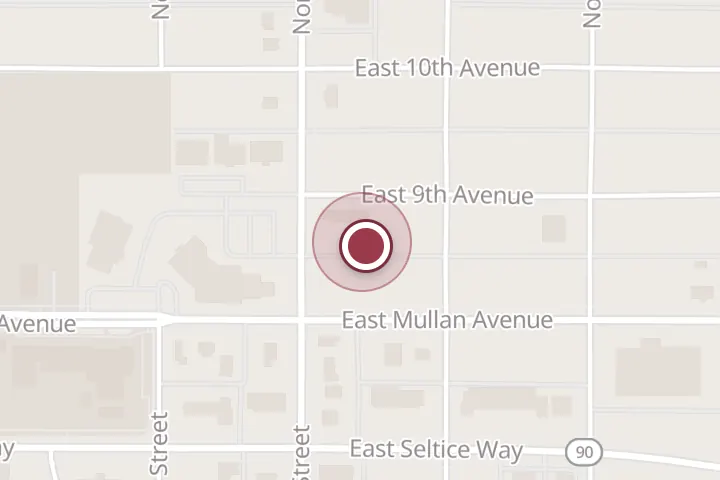 Street map around 830 N Spokane St #3, Post Falls, with a pin at Stacies Cakes