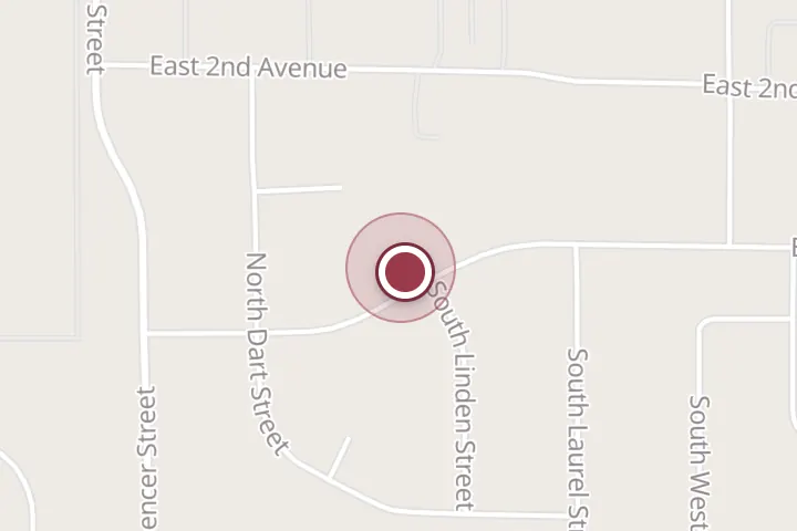 Street map around 3479 E 1st Ave, Post Falls, with a pin at Superior Projects