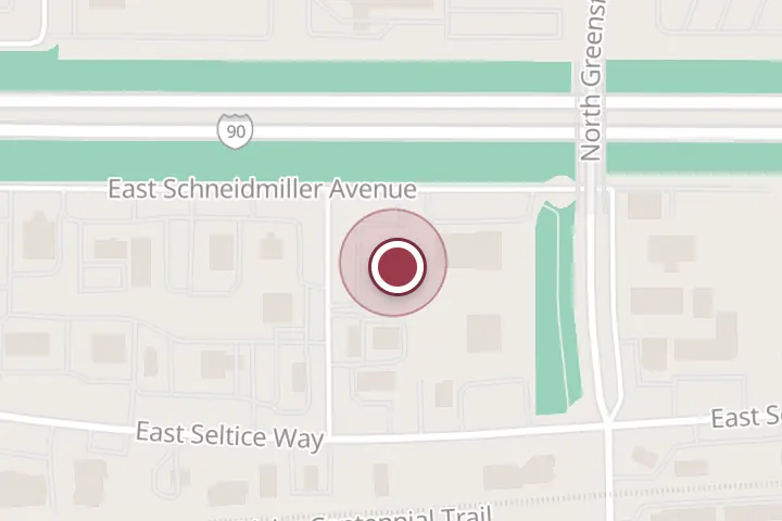 Street map around 1810 E Schneidmiller Ave Ste 201, Post Falls, with a pin at Tavis Throm - State Farm Insurance Agent