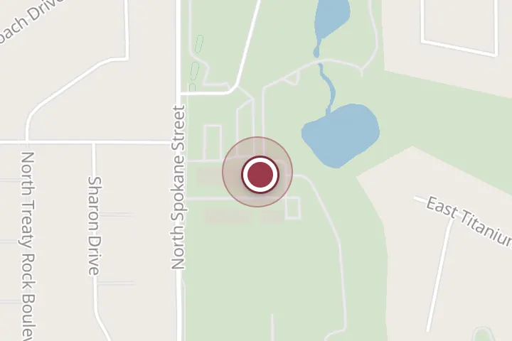 Street map around 3200 N Spokane St #101, Post Falls, with a pin at The Club at Prairie Falls