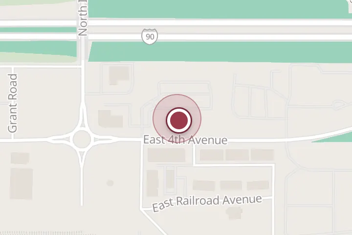 Street map around 949 E 4th Ave suite c103, Post Falls, with a pin at The Glamour Collective