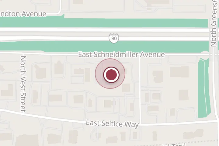 Street map around 1710 E Schneidmiller Ave, Post Falls, with a pin at The Old European Restaurant