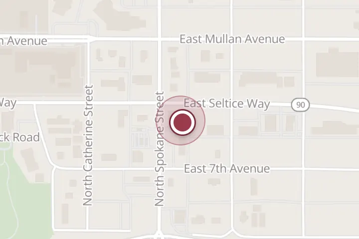 Street map around 712 N Spokane St, Post Falls, with a pin at The White House Grill