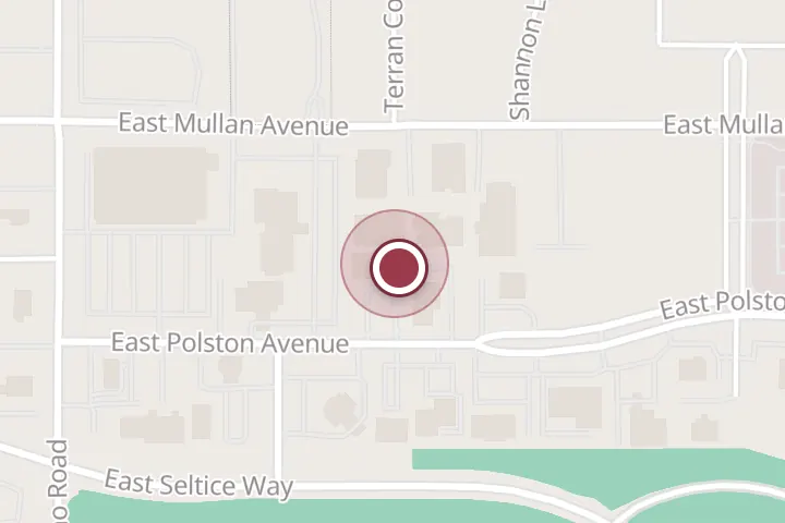 Street map around 1101 E Polston Ave, Post Falls, with a pin at Theresa M. Foster, MP