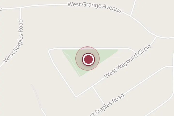 Street map around 1510 W Wayward Cir, Post Falls, with a pin at Triangle Park
