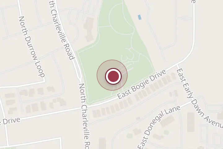 Street map around 3673 E Bogie Dr, Post Falls, with a pin at Tullamore Park