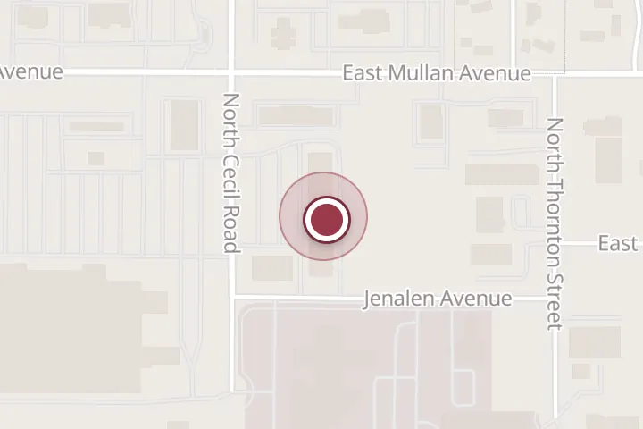 Street map around 740 N Cecil Rd Ste 104, Post Falls, with a pin at Vintage 77 (V77)