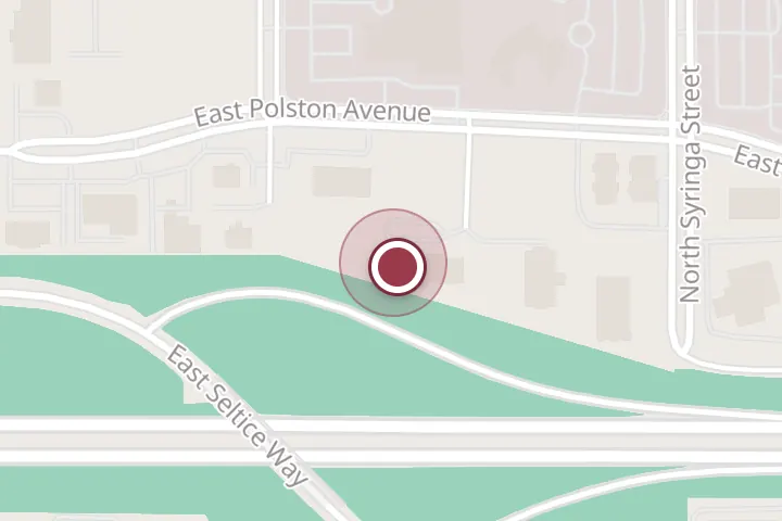 Street map around 609 N Calgary Ct #7, Post Falls, with a pin at Voltage Studios | Salon•Spa•Tattoos
