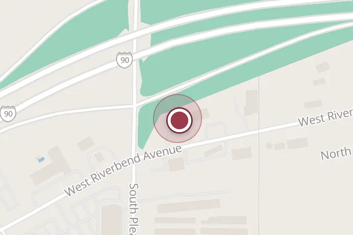 Street map around 3927 W Riverbend Ave, Post Falls, with a pin at Zip's Drive In